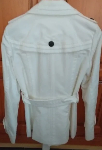 Zara Woman White Short Trench Coat - Size S – photo 3